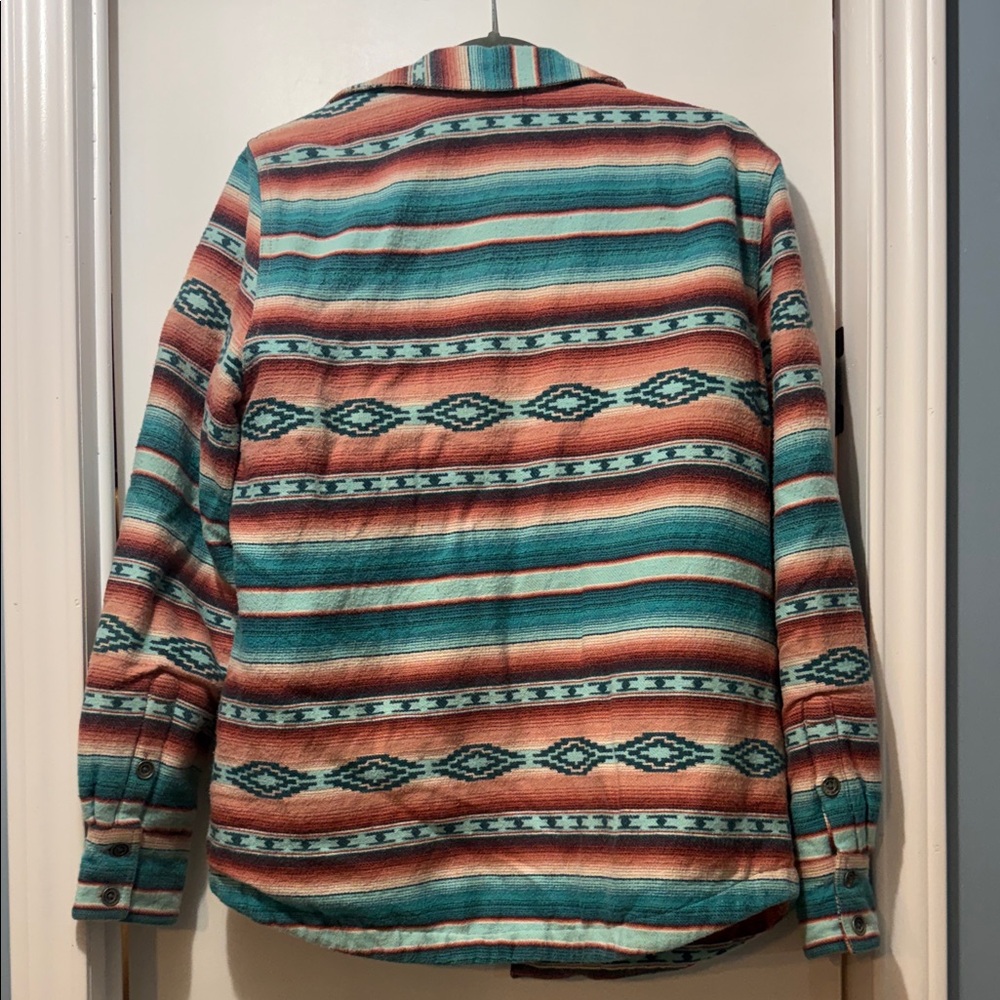 Ariat Shacket Flannel Quilt Lined Southwestern Cowgirl Multicolor Women's Large - Picture 3 of 3
